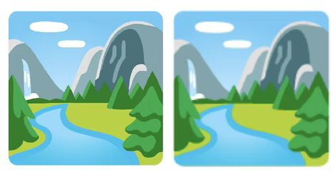 Image 5: COLRv1 向量 emoji (左圖) 和點陣 emoji (右圖) 的差異