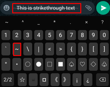 strikethrough text