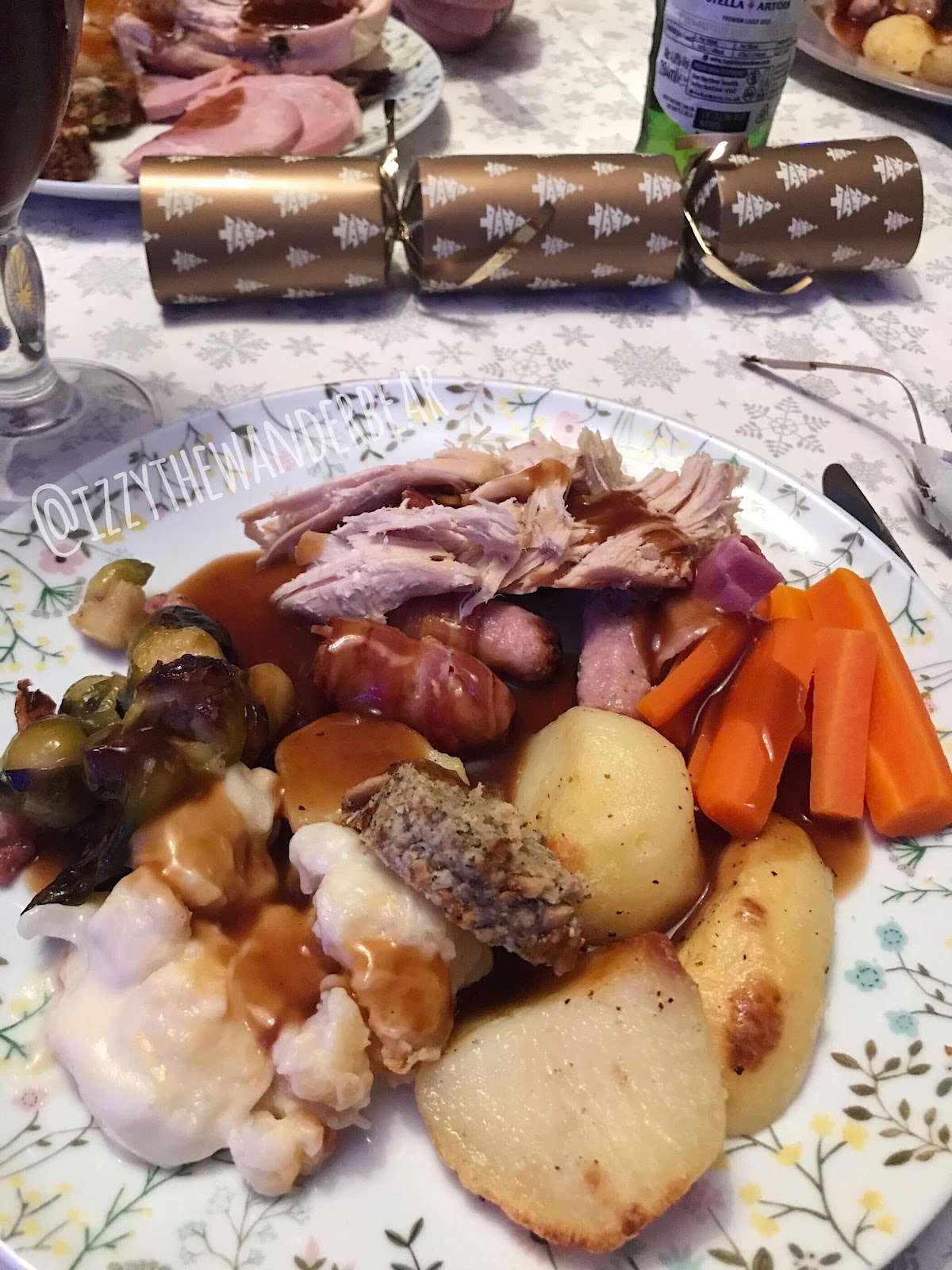 Izzy the Wander Bear : Christmas Dinner in Leicester, UK