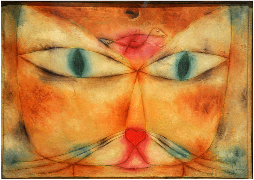 Releitura Cat  and Bird  Paul Klee