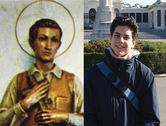 Blessed Nunzio Sulprizio (left) and Venerable Carlo Acutis (right) both loved the Eucharist and the Rosary.