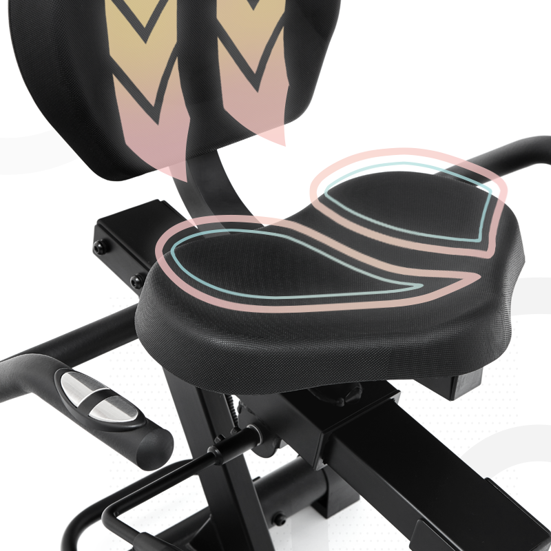 Glow Zipro recumbent bike saddle with backrest