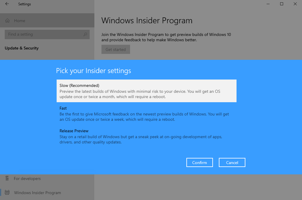 Windows Insider Program is disabled for unactivated Windows