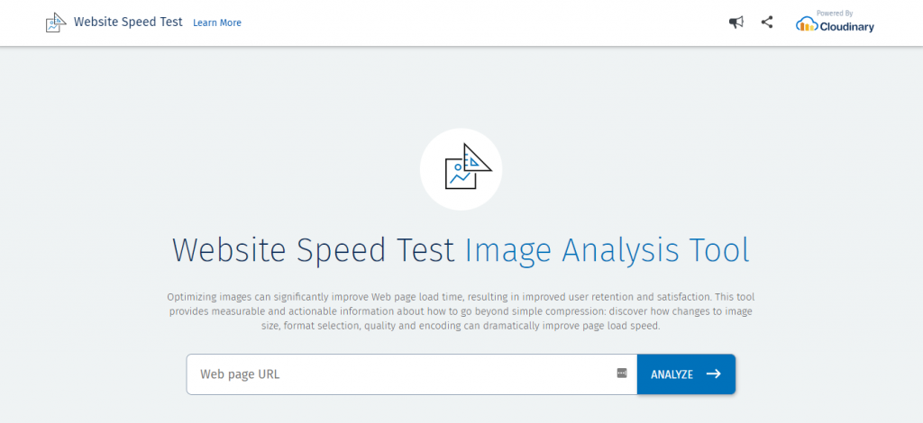 Kiểm tra tốc độ website bằng Image Analysis Tool