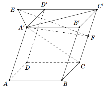 <p> (Sở Hà Tĩnh 2022) Cho lăng trụ (ABCD cdot Aprime Bprime Cprime D) có đáy là hình chữ nhật với (AB = sqrt 6 ,AD = sqrt 3 ,Aprime C = 3) và mặt phẳng (left( {AAprime Cprime C} right)) vuông góc với mặt đáy. Biêt hai mặt phẳng (left( {AAprime Cprime C} right)) và (left( {AAprime Bprime B} right)) tạo với nhau góc (alpha ) có (tan alpha = frac{3}{4}). Thể tích (V) của khối lăng trụ (ABCD cdot Aprime Bprime Cprime Dprime ) là</p> 1