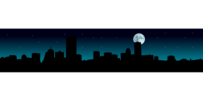 Skyline, Boston, Night, Cityscape