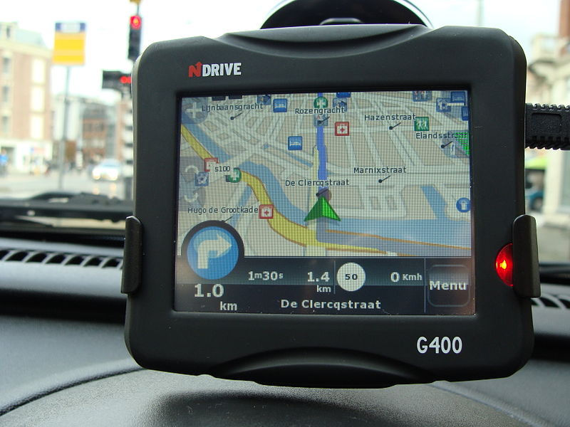 A picture of a GPS device