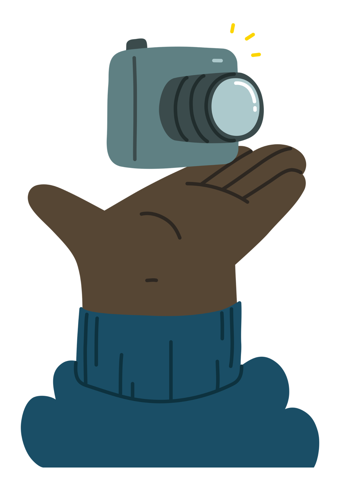 hand holding a camera