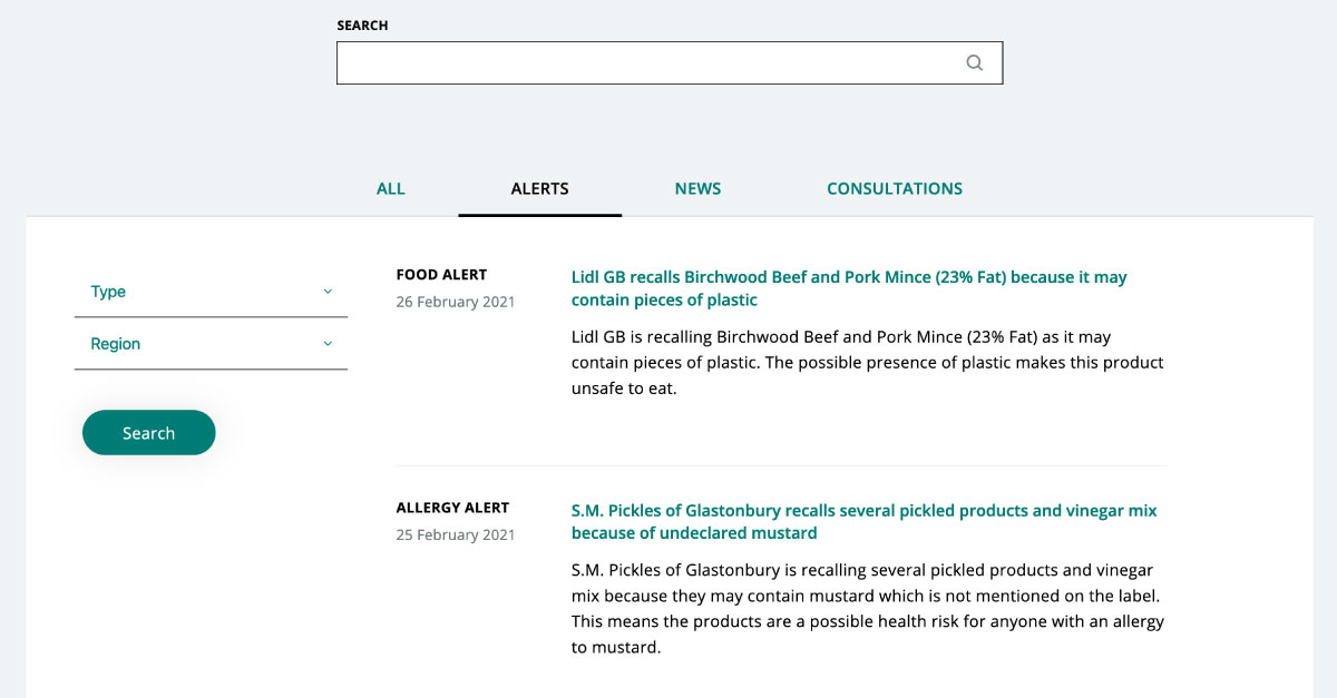 Transforming Food Alerts for the FSA Project image