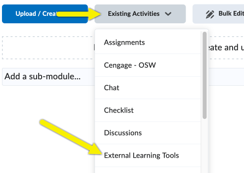 Image showing Existing Activities, External Learning Tools