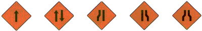 warning lanes Road Work signs