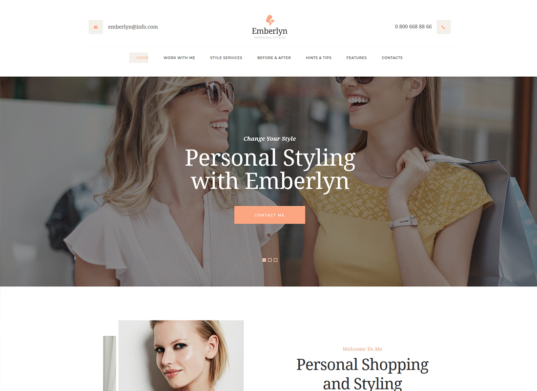 Emberlyn - Tema de WordPress para estilista personal