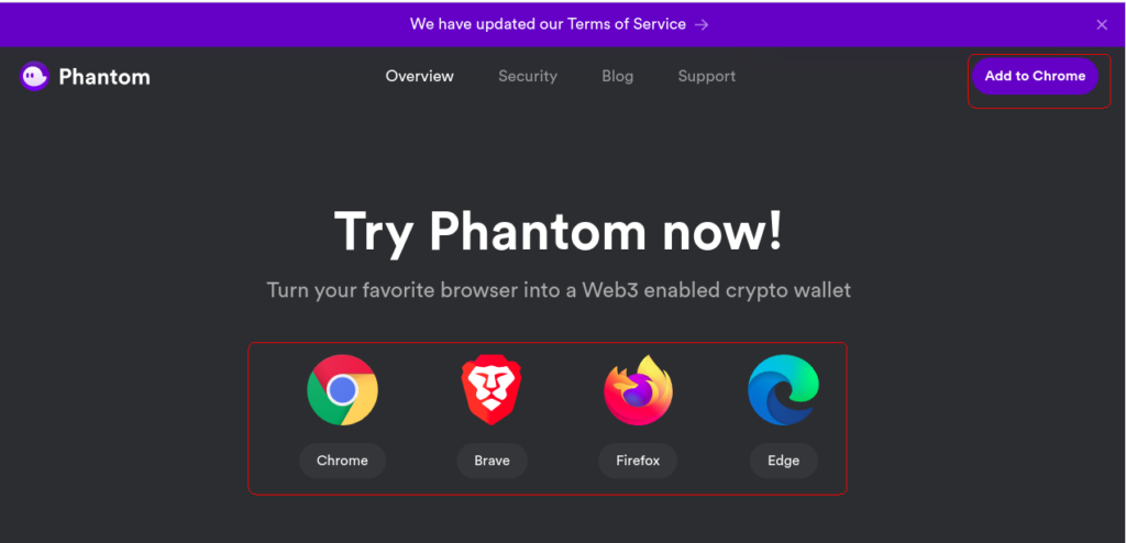 Phantom Wallet Browser Compatibility Options - Chrome, Brave, Firefox, and Edge
