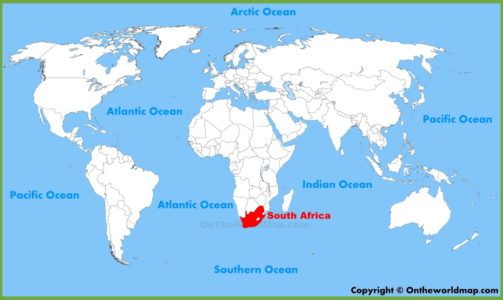 Image result for map of the world south africa
