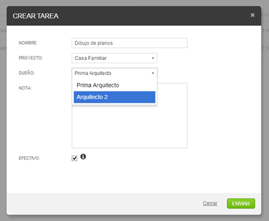 Creando una tarea en primaERP TIME TRACKING