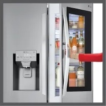 refrigerator with door-in-door feature