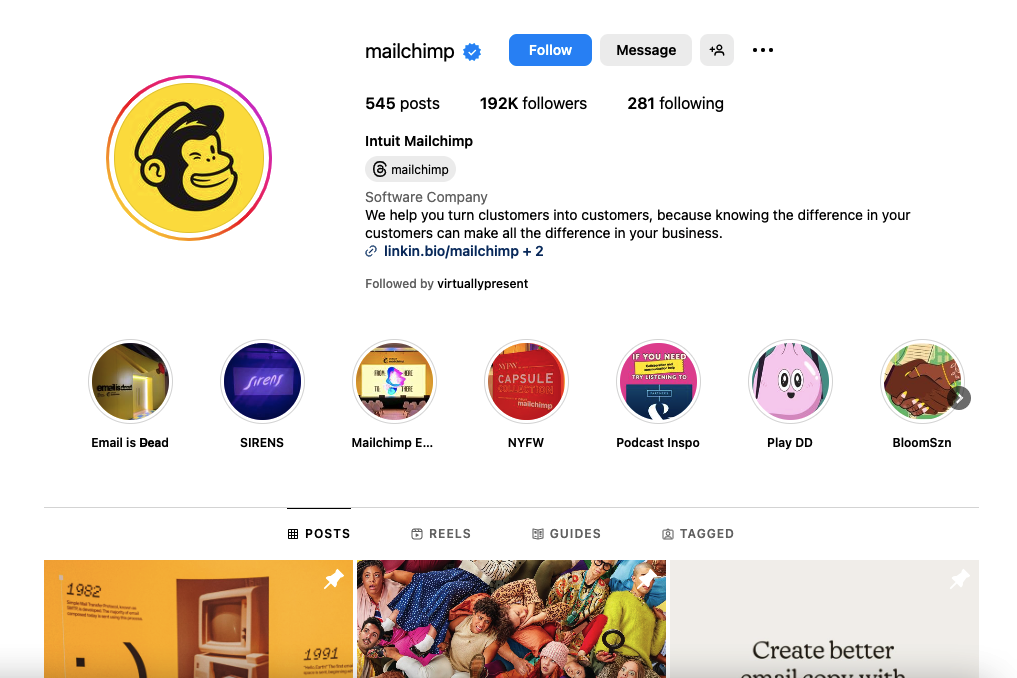 mailchimp ig account