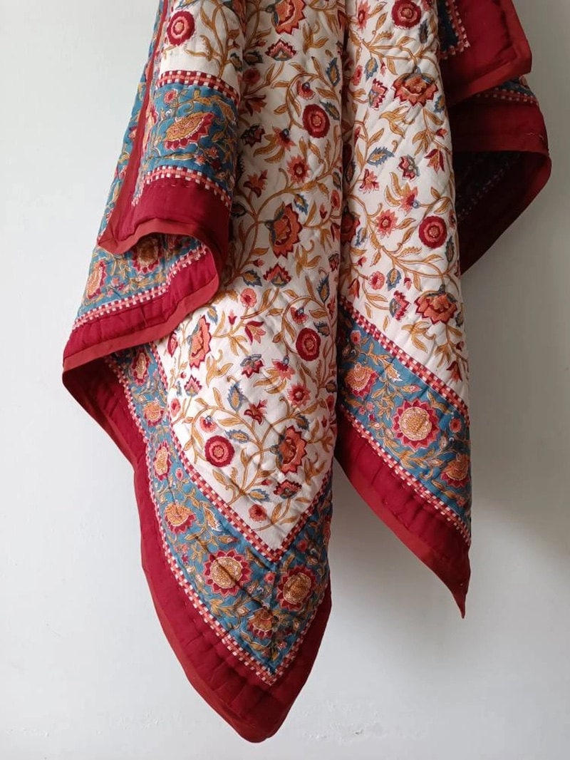 Jaipuri block-print quilt from Etsy seller ShopGulaal