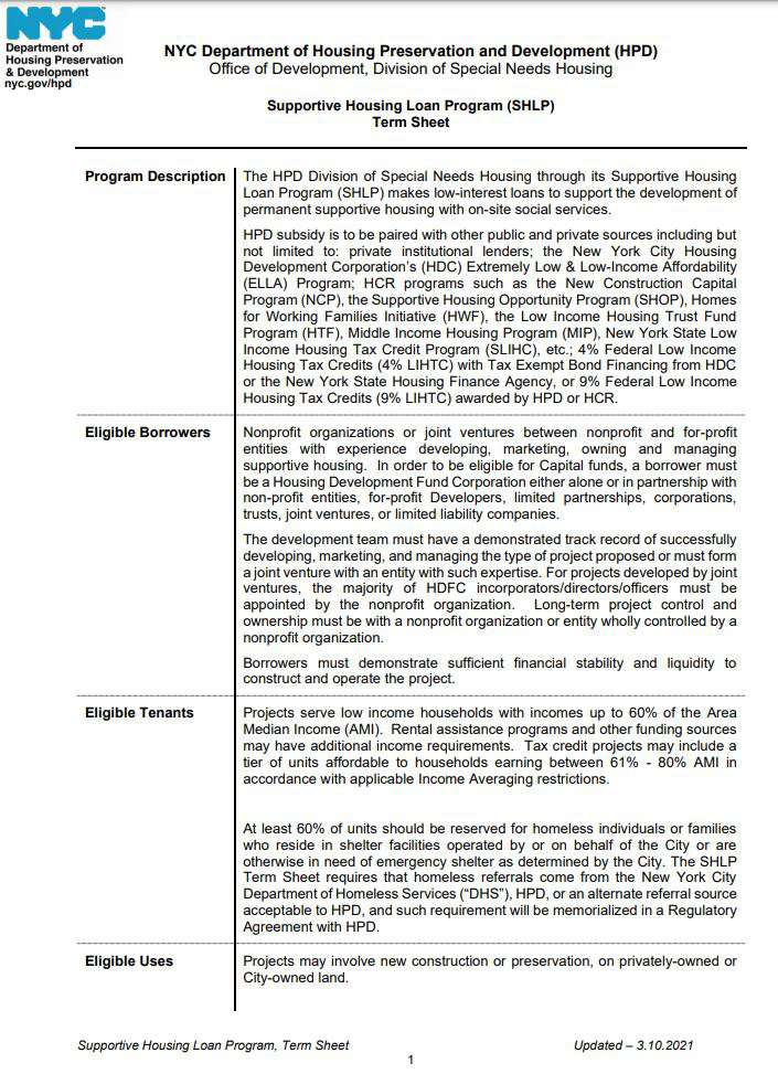 Examples of term sheet