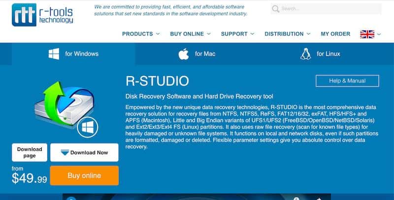 El mejor software de recuperación de datos de R Studio 