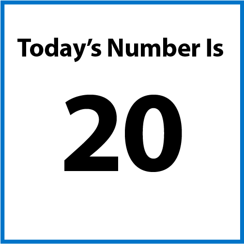 Today's number is 20.