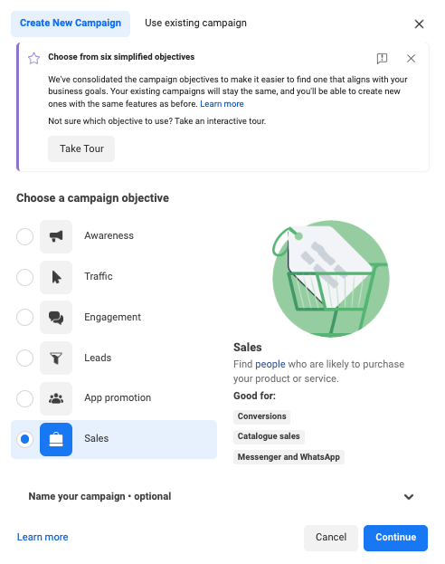 Facebook campaign structure