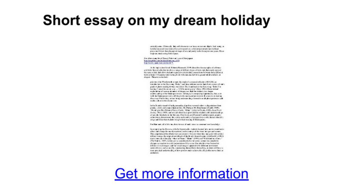 my dream holiday in korea essay