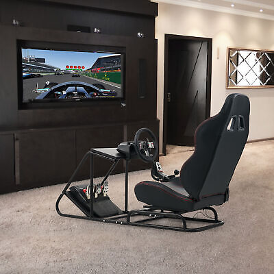 A steering wheel mount of a gaming chair makes it possible to play different types of games.