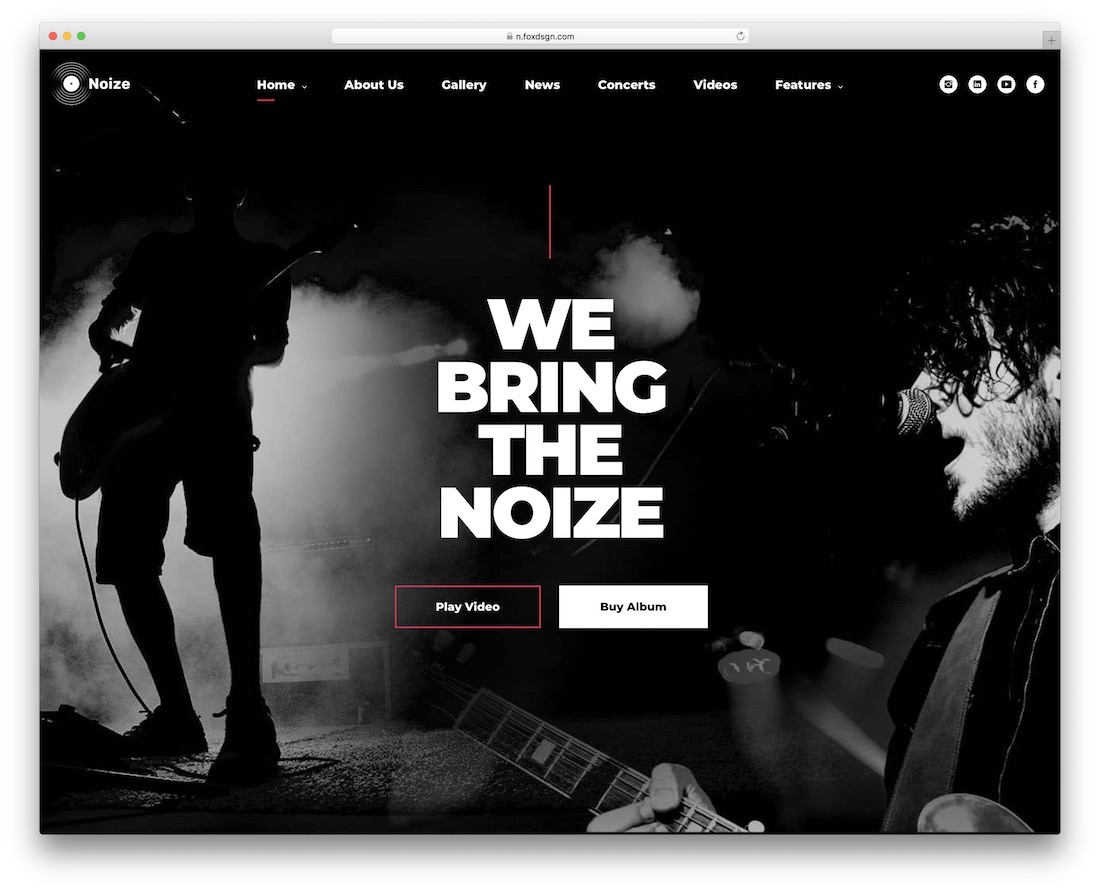 noize music tema de wordpress