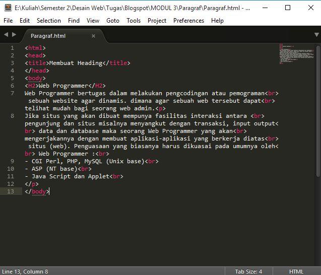 E:\Kuliah\Semester 2\Desain Web\Tugas\Blogspot\MODUL 3\Paragraf\coding.JPG