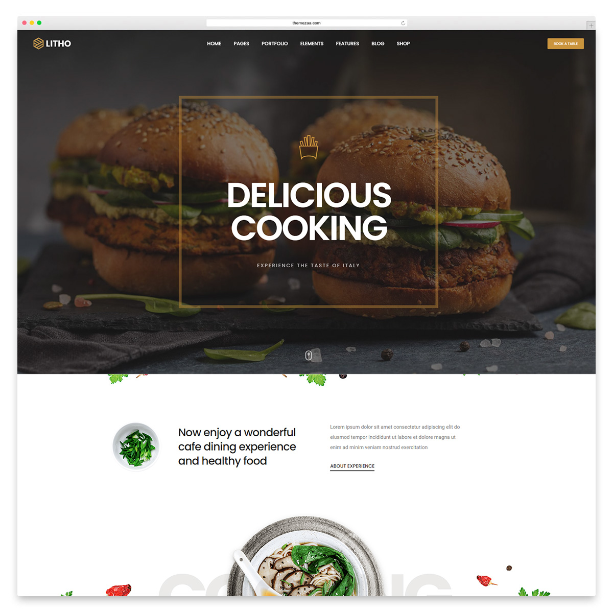 tema de restaurante de wordpress lito