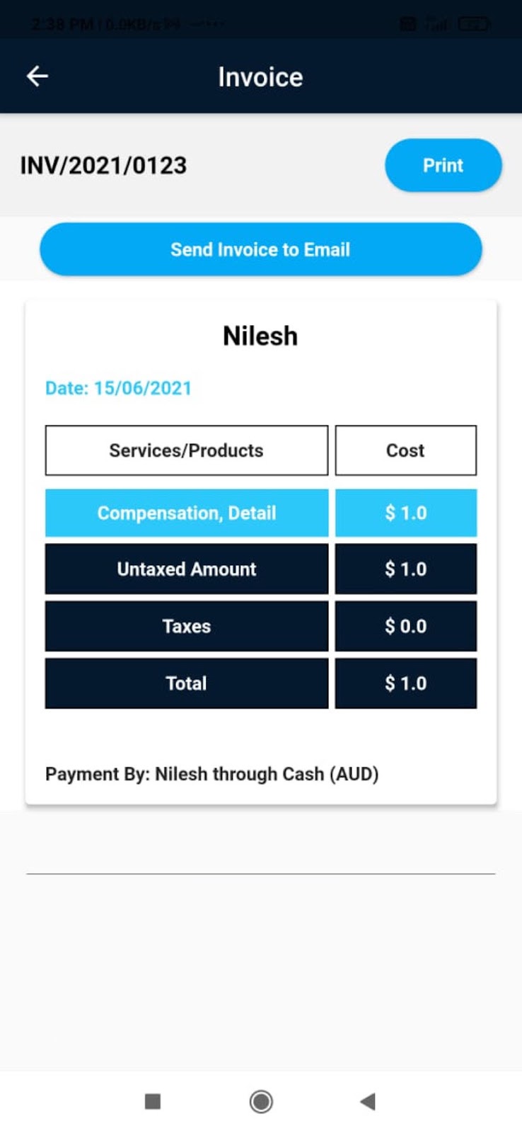 car wash invoicing feature