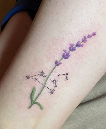 Constellation Lavender Tattoo Designs