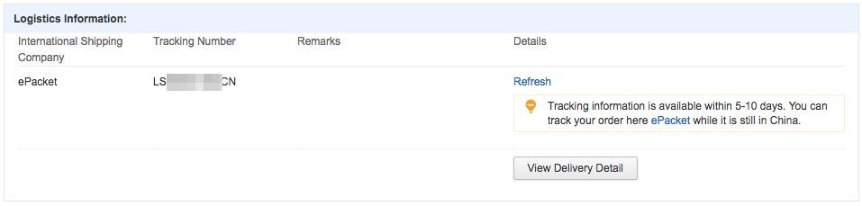 AliExpress gerenciar a entrega de pedidos