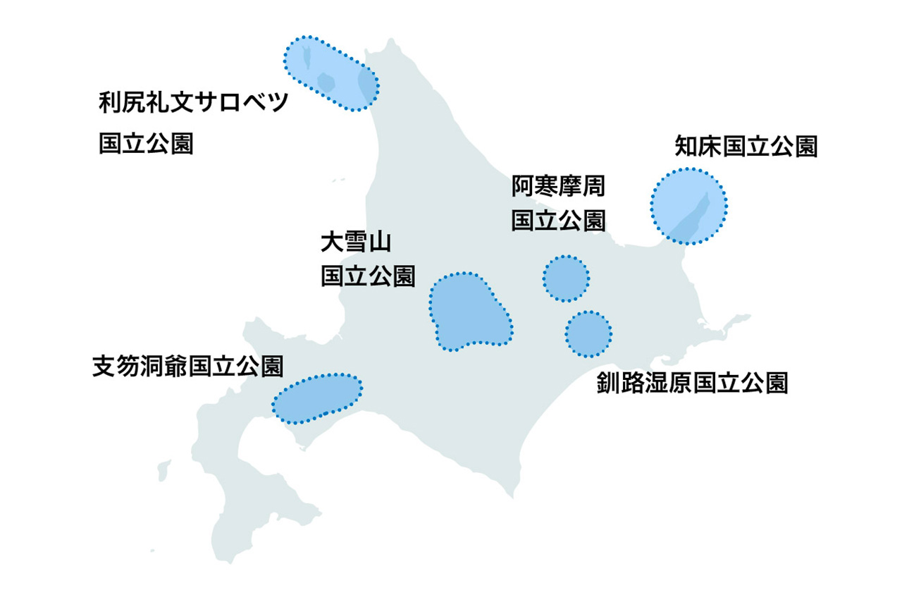 北海道の6つの国立公園一覧