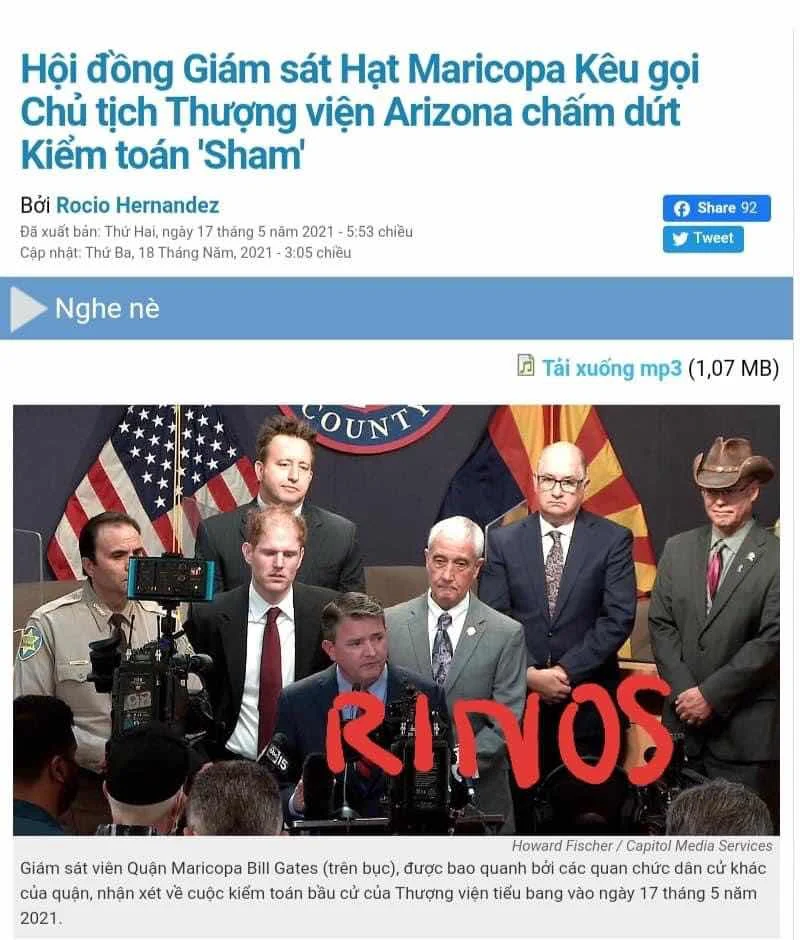 CUỘC CHIẾN Ở ARIZONA BẰNG VIỆC KIỂM TOÁN BẦU CỬ CÓ GIÚP ÍCH GÌ CHO POTUS TRUMP? 