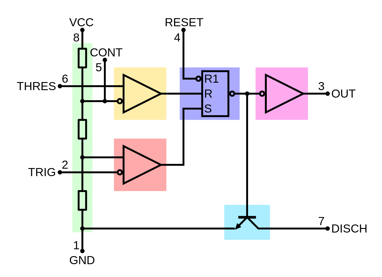 ( A 555 Internal Block Circuit Diagram) 