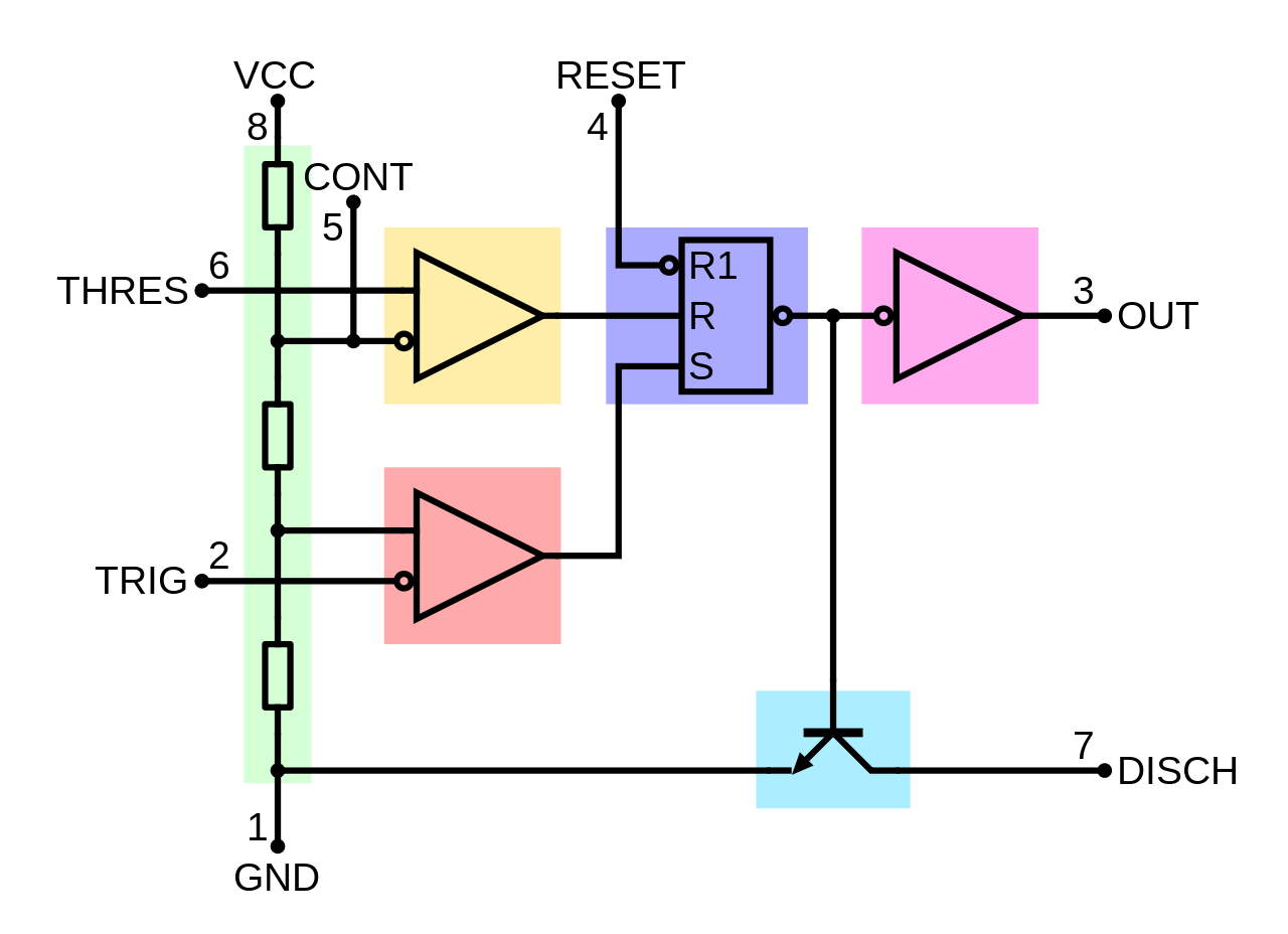 ( 555 內(nèi)部塊電路圖) 