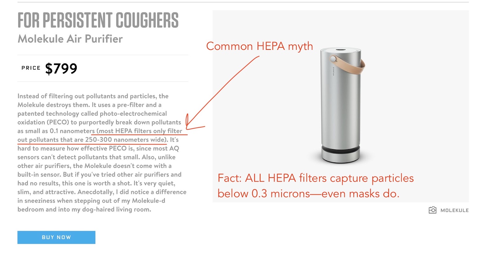 HEPA Purifier Microns Molekule