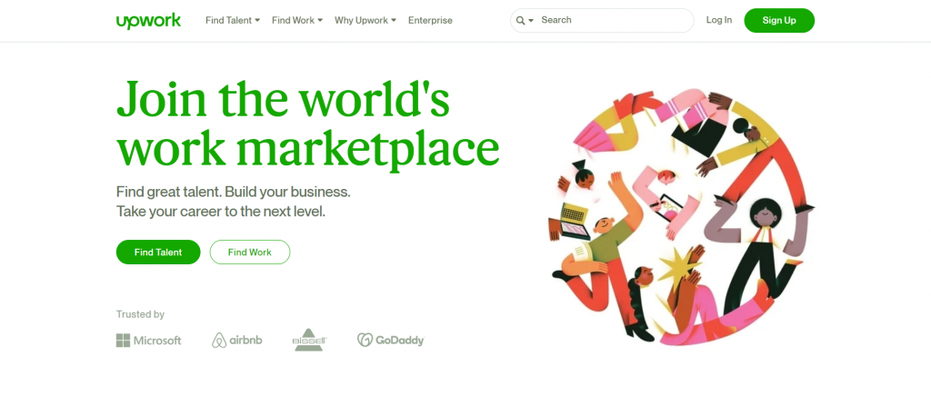 Upwork الصفحة المقصودة