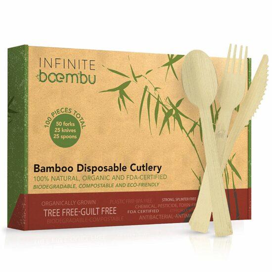 Bamboo One-use Cutlery Set