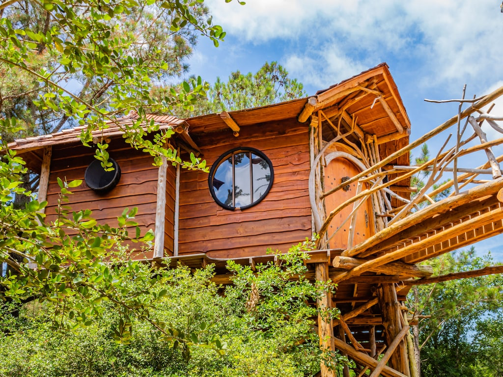 Hobbit's Nest Treehouse in the Shire at Lost Pines - Best Texas Tree House Rentals for Camping