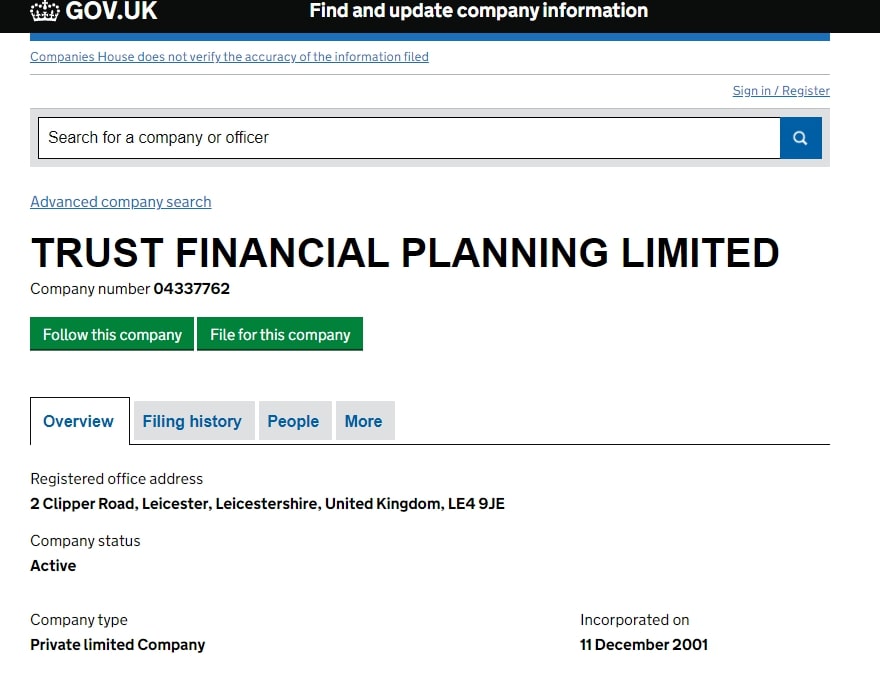Trust Financial Planning: отзывы, юридические документы и анализ сайта