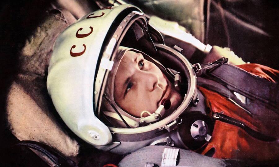 Yuri Gagarin before the space flight, April 12, 1961