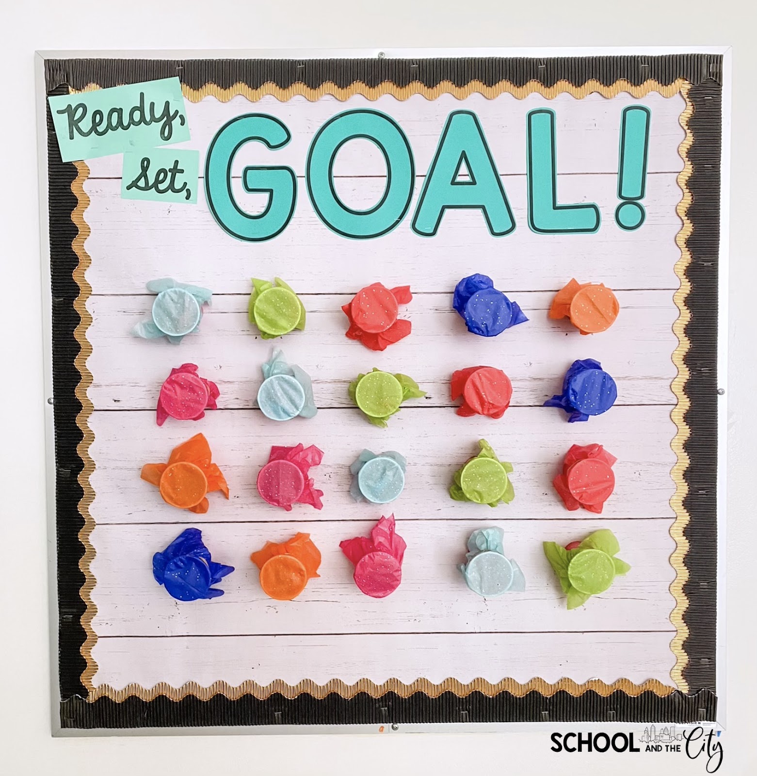 Ready, Set, Goal Bulletin Board with Fadeless Paper - School and