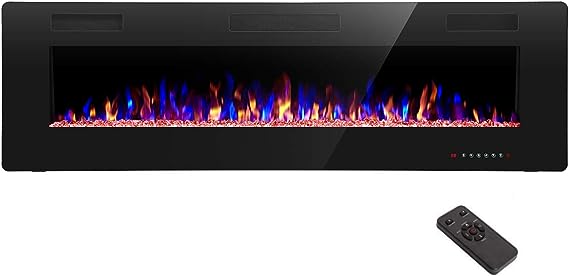 R.W.Flame Black electric fireplace