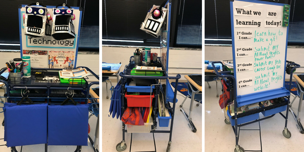 Decorated teaching cart for elementary STEM curriculum