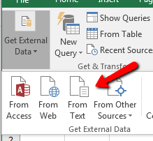 Excel Get External Data from Text