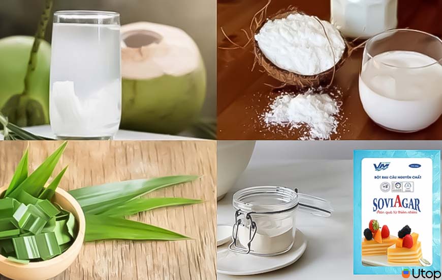 Nguyên liệu làm rau câu lá dứa: