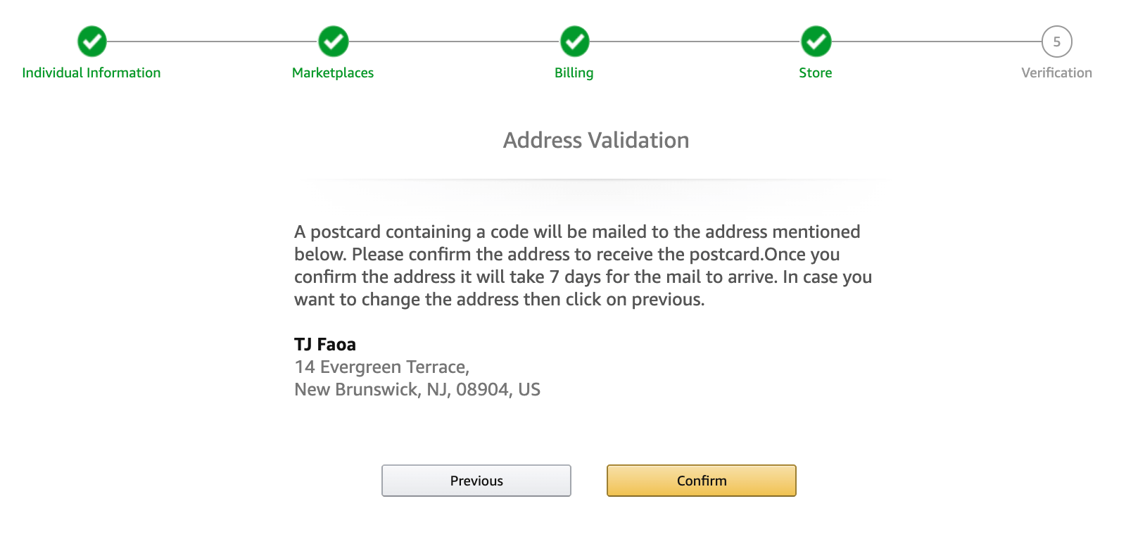 Address Verification Amazon